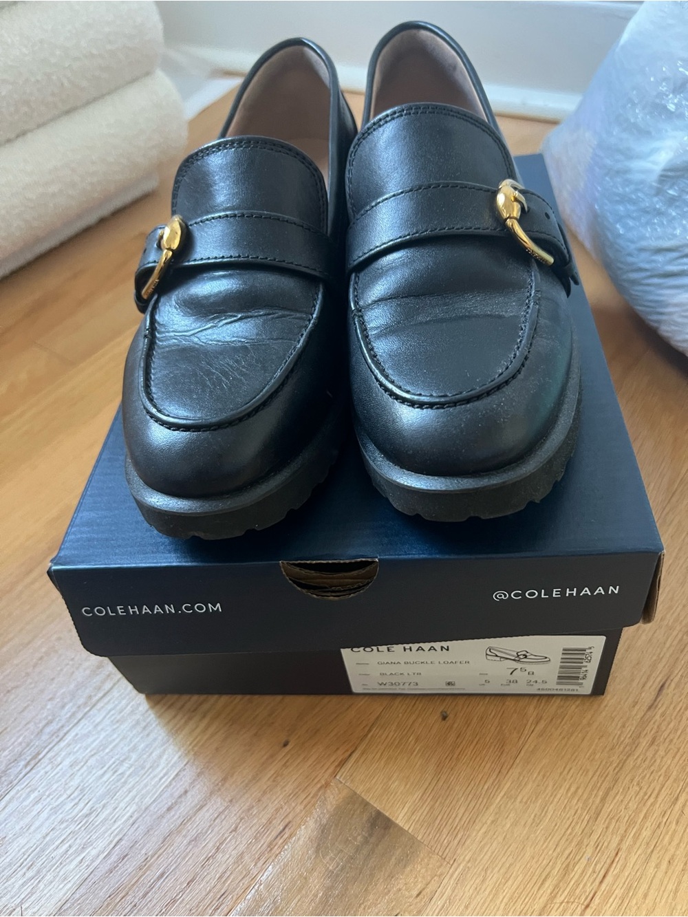 Cole Haan Women’s Black Giana Buckle Loafers